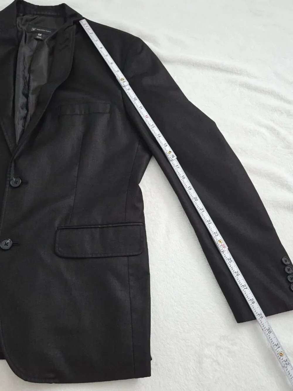 INC International‎ Concepts Mens Black Blazer Jacket Medium Structured Work